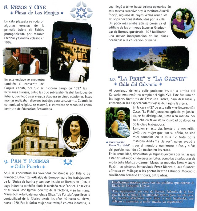 Parte de un díptico publicado por el Ayuntamiento de Bornos en 2012